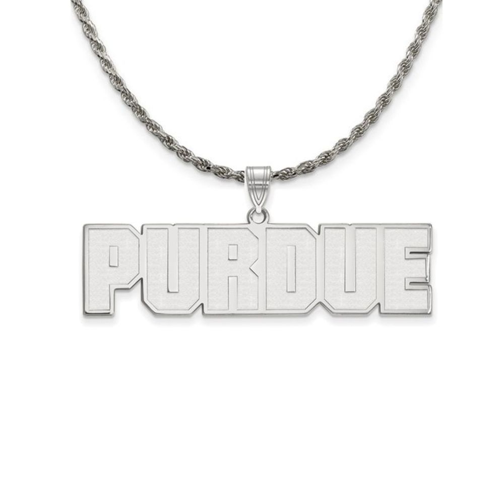 Sterling Silver Purdue Large Script Necklace - 18 Inch